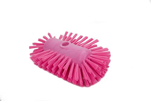 Image of SPARTA Tank and Kettle Scrub Brush Heavy-Duty Tile Brush, Color-Coded and Handle Compatible (Sold Separately) for Optimal Access In Spacious Containers, Plastic, 5.5 X 9.5 Inches, Pink