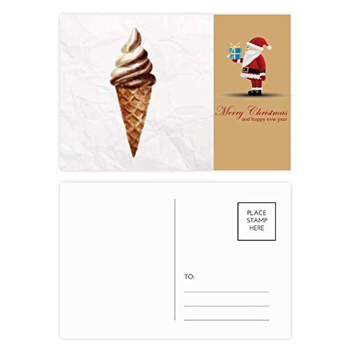 Cartes postales Père Noël marron chocolat pour décorer vos tables de réveillon festives
