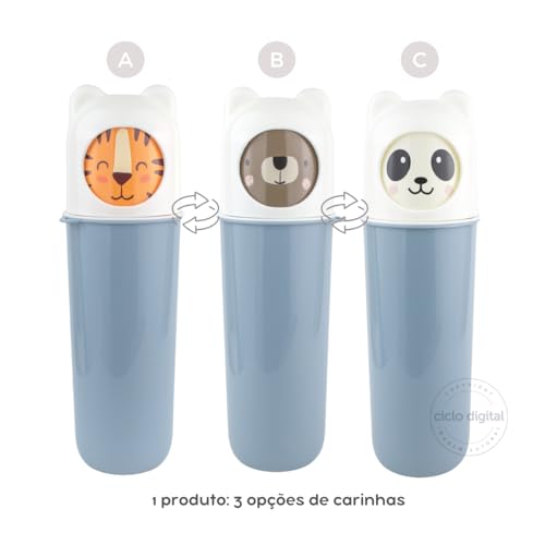 Porta Escova Dental Case Lápis Caneta Estojo Lúdico Multiuso Infantil Gira Troca De Personagem #dsb