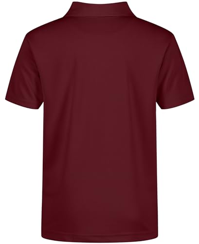 Image of Nautica Boys' School Uniform Short Sleeve Polo Shirt, Button Closure, Moisture Wicking Performance Material