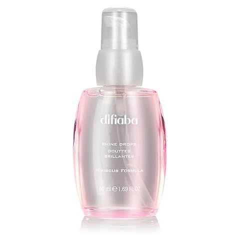 DIFIABA Hibiscus Formula™ Shine Drops - Lightweight Hair Serum for Instant Gloss & Frizz Control - Color Safe, UV & Heat Protection - Non-Greasy Formula - w/Sunflower & Hibiscus Extract - 1.69 oz Cover