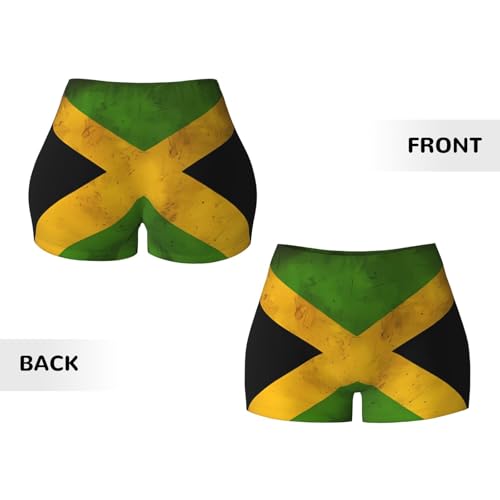 Old Jamaican Flag Pattern Sports Shorts, high Elastic Slim Fitness Pants, Suitable for Yoga/Leisure/Daily wear3