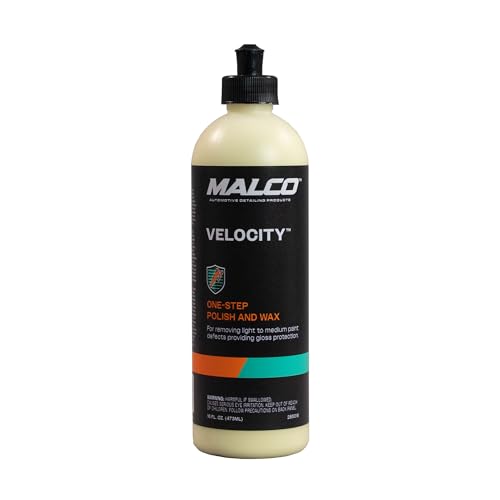 Malco Velocity One-Step Polish and Wax – One Step Automotive Paint Restoration/Clear Coat Scratch and Swirl Remover/Re-Shine and Protect Old, Aged Paint to Look New / 16oz (265016)