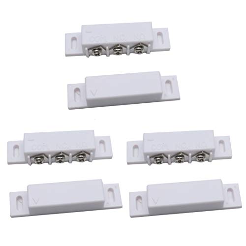 Image of 3 Sets MC-31B NC & NO Door Window Contact Sensor Alarm Magnetic Reed Switch with Screws White