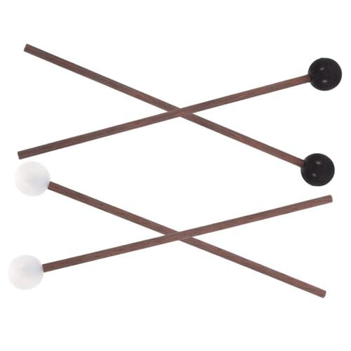 Kisangel - Baquetas de goma para tambor de lengüetas de acero, 2 pares, instrumentos de percusión, color surtido, blancas y negras miniatura 1