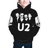 U2% Band Sweat à Capuche sans Cordon de Serrage pour Jeunes – Sweat à Capuche Rock Band pour Adolescents – Pull Design sûr pour Fans de Musique – Cadeau de tournée de Concerts rétro S(7 8)