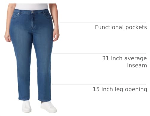 Image of Gloria Vanderbilt Womens Amanda Classic High Rise Tapered Jean Plus Size