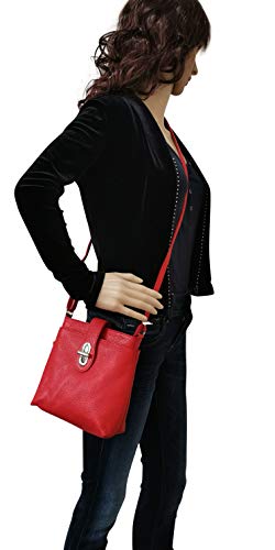 AmbraModa Italiaans echt lederen handtas schoudertas crossbody tas citybag crossover voor vrouwen GL007 (Camel) - Image 7