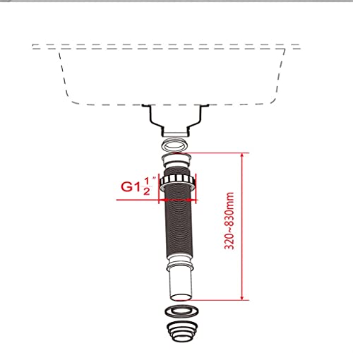 Pipe d'égout de cuisine flexible et drains downcomer de lavabo - 5