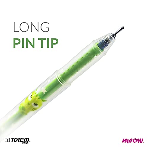 Image of Totem Win Pens Theme of Colourful Cats Meow 0.7 mm Tip for Smooth & Dark Writing Ball Pens for Stylish Girls Cute Pens, School, Office & Business - 100 Pcs (50 Blue Ink & 50 Black Ink)