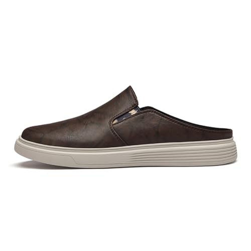 Men's Leather Slip-on Clog Shoes Comfort Soft Casual Sneaker Wear-Resistant Platform Outdoor Walking Driving Loafers2