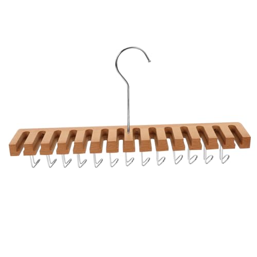 KOMBIUDA Belt Organizer for Closet Multi-Functional Scarf Tie Hanger Space-Saving Wooden Rack Slots for Efficient Wardrobe Storage for Home Hotel Use