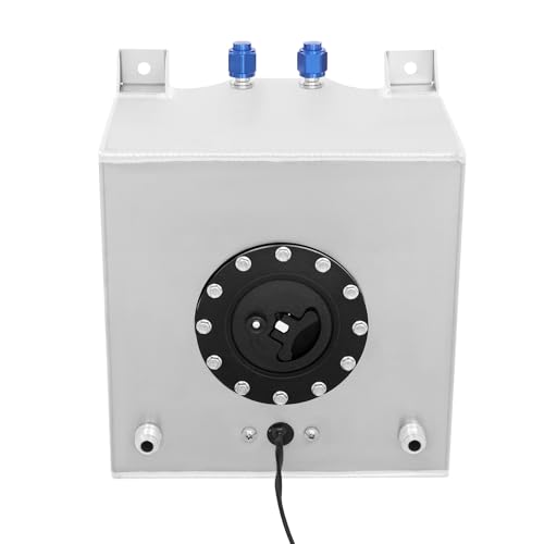 MINRS 20L Universal Aluminum Treibstofftank Kraftstofftank mit Ölstandsensor Ausgestattet, 0-90 Ohm Alu Renntank Motorsport Tank Motorsport Benzintank für Meisten Fahrzeuge Silber