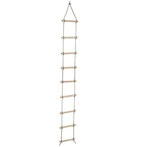 Toy Park Rope Ladder – 9 Rung pp Rope 9ft Long – Swing, Climbing Frame, Tree Accessory.