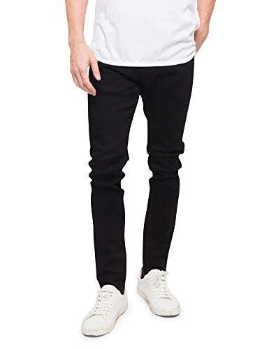 Ojos, Music Victorious Jeans ajustados ajustados para hombre, Super Skinny-black, 32W x 32L
