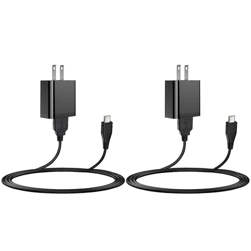 5V Micro USB Wall Charger Cable,5V AC to DC Power Adapter with 10ft 3M Power Cable for Security Camera,Kindle,Tablet,UL Listed (2X 5V1A)