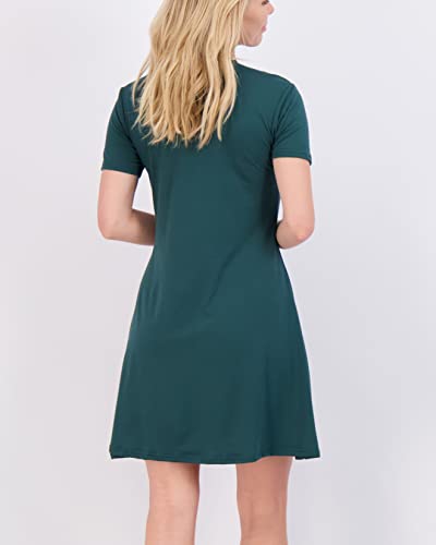 Real Essentials 3-Pack: Women's Super-Soft Short Sleeve Dress Loose Casual Plain Simple Summer T-Shirt (Available in Plus)3