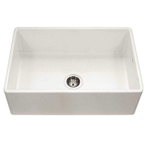 Houzer PTG-4300 BQ Apron-Front Fireclay Single Bowl Kitchen Sink, 33", Biscuit