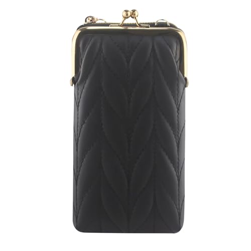 PU Leather Small Crossbody Phone Bag, Kiss Lock Phone Shoulder Bag, Zipper Cash Pocket Purse with Credit Card Slots4