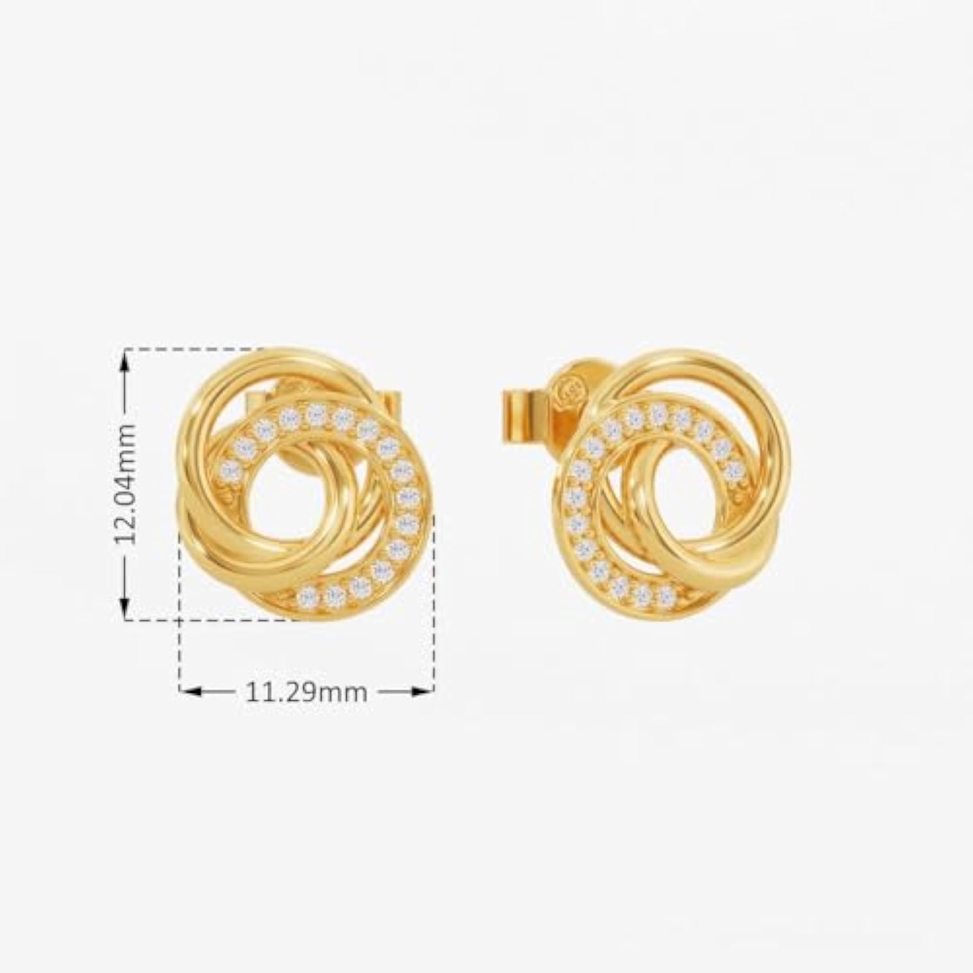 Women's 925 Sterling Silver Gold & Rose Gold Plated Harmony Earrings