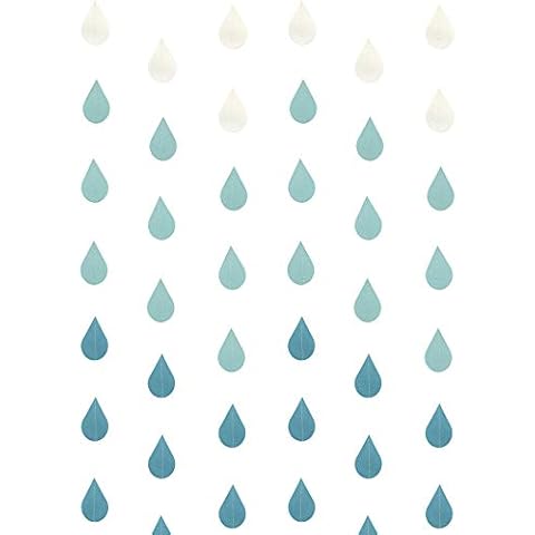 AUEAR, Raindrop Garland Blue Paper Raindrop Garland Decorations for Decor (4 Pack) Cover