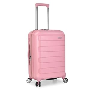 Traveler’s Choice Pagosa Indestructible Hardshell Expandable Spinner Luggage, Pink, Carry-on