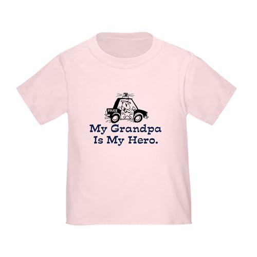 CafePress My Grandpa is My Hero (Police) Toddler T Sh Cute Toddler Graphic Tee, 100% Cotton
