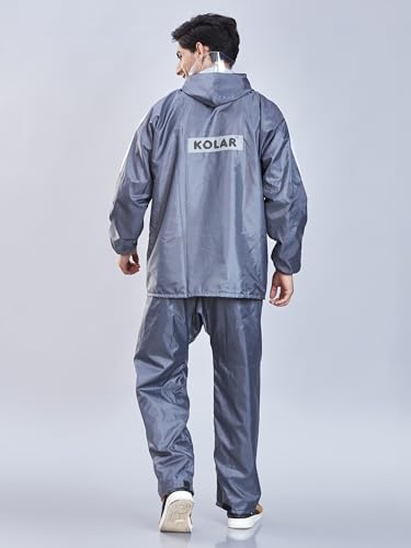 Image of KOLAR Men's Waterproof Rain Suit with Jacket and Pant With Reflective Surface, Extended Hood, Ouside and Inside Pocket