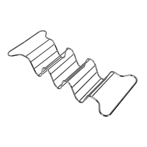 KICHOUSE 1pc Taco Stand Steel Taco Rack Baked Taco Rack Wire Holders for Cords Taco Holder Taco Plate Holder Comal for Tortillas Taco Rack Stand Comal Para Tacos Stainless Steel Black