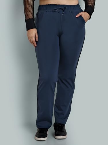 Image of CUPID Woman's Rich Cotton Side Stripes Joggers, Lower, Athleisure, Activewear Trackpant, Night n Gym Wear Lounge Pant for Ladies M to 2XL
