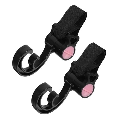 HAPINARY Baby Stroller Hooks 2 Pack Durable Plastic Hooks No Drilling Needed for Stroller Bike and More