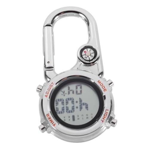 ibasenice 金属製登山用腕時計 カラビナクリップオン 防水 耐傷性 ハンギングウォッチ アウトドア用 スポーツアクセサリー 1個