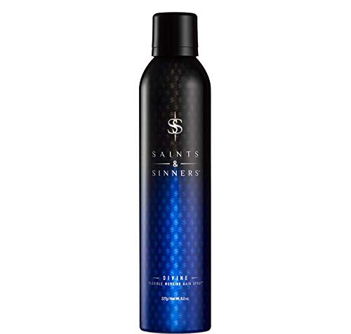 Saints & Sinners Divine Flexible Working Hair Spray for Long-Lasting Volume, Styling, Thickening, Touchable, Brushable, Maximum Hold: Never Sticky, Anti-Frizz, For All Hair Types