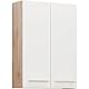 Pelipal Badezimmer Hängeschrank Quickset 380 in Weiß Glanz/Sanremo Eiche Terra Quer Nachbildung, 50 cm breit | Bad Wandschrank mit 2 Türen und 2 Einlegeböden