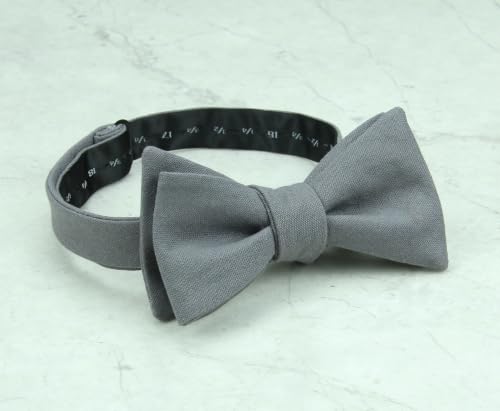 Image of Mens Solid Linen Ties - Slim Pattern Necktie for Men Wedding Groomsmen