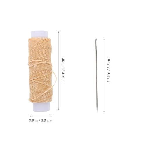 Kit de hilo encerado para costura en cuero OHPHCALL con agujas manuales, todo en uno para reparación y manualidades en cuero, tapicería, encuadernación, reparación de calzado, bricolaje para principiantes y profesionales, color natural miniatura 2