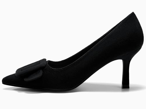 Women's Pointed Toe Pumps Slip on Elegant Wedding Pumps Comfortable Stiletto Heels with Square Buckle by Coutgo - Used condition - Image 3