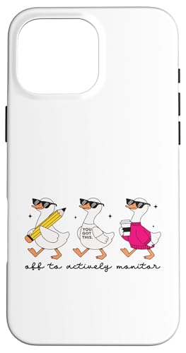 Off To Active Monitor Funny Ducks Supervisor �X�}�z�P�[�X iPhone 16 Pro Max �p