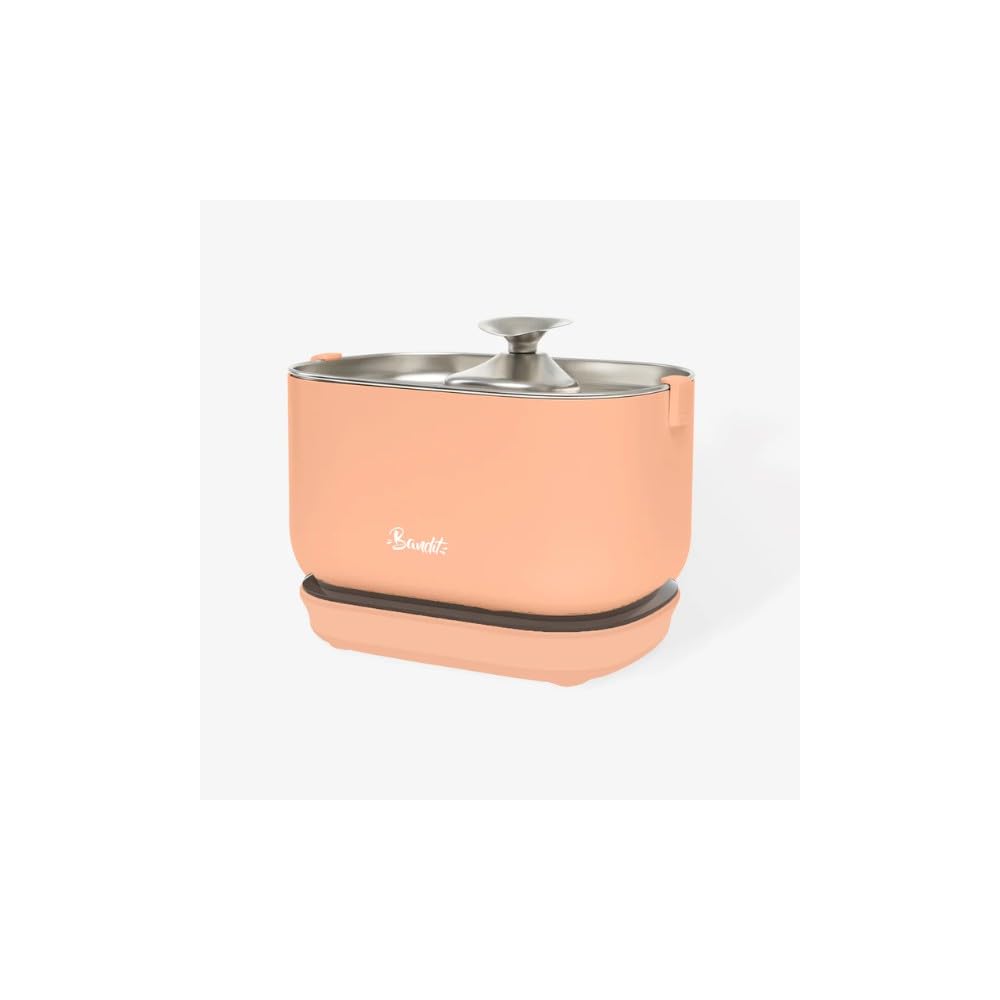 Bandit - Fuente de agua inalámbrica para gatos de 2,5 L, duración de 30 días, filtración de 4 etapas, detector de movimiento inteligente, ultra silencioso inferior 30 dB. Acero inoxidable, crema