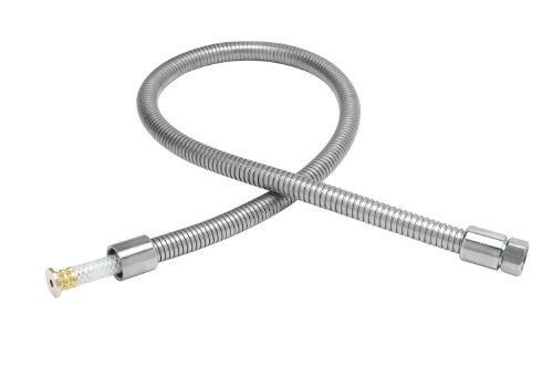 T&S Brass B-0044-H2AE Hose, 44-Inch Flexible Stainless Steel, Less Handle, 1/2-14 NPSM Outlet
