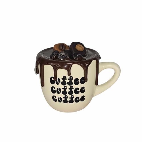 Mini taza decorativa artesanal con diseño de chocolate miniatura 1
