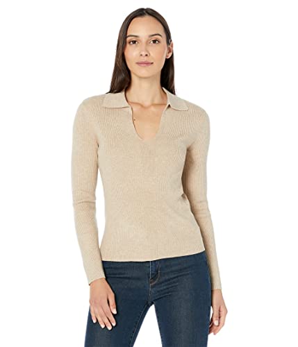 Image of Calvin Klein Women's Johnny Collar V Neck Lightweight Long Sleeve Comfortable Sweater