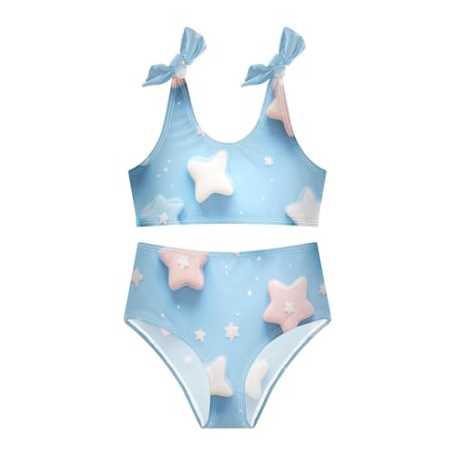 KLL Blue Stars Girl 2 Piecing Bikini Set Scoop Neck Swimsuits Swimwear Adjustable Strap3