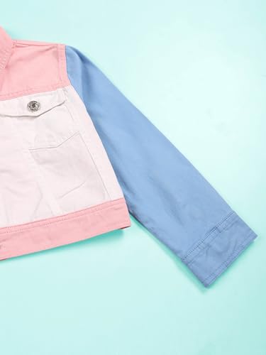 Image of Girls Full Sleeve Solid Crop Denim Jacket