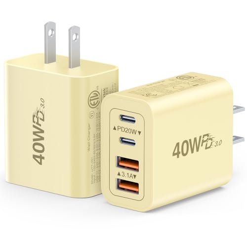 Image of [2-Pack] USB Fast Charging Block, 4-Port 40W Multiple Charge Adapter