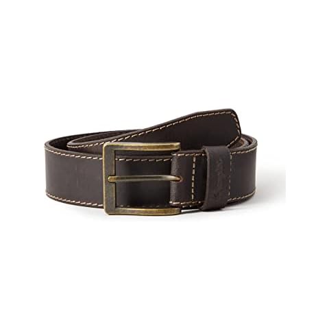 Wrangler Men's Brown Leather Stitched Belt Cover