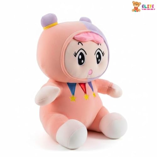 Image of ELITE CREATIONS Soft Plush Baby Doll Toy 45 cm | Cute Cartoon Girl Stuffed Doll for Kids | Big Huggable Soft Toy for Girls | Birthday Gift Kids Doll