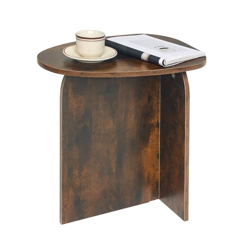 AWASEN Side Table Small Triangle End Table Living Room Rustic Brown