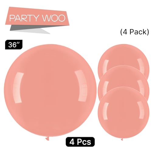 Image of PartyWoo Dusty Pink Balloons 4pcs 36 Inch Blush Pink Dusty Rose Boho Netural Latex Helium Balloons for Wedding Baby Shower Anniversary Princess Girl Birthday Party Butterfly Theme Decorations Pink-F01