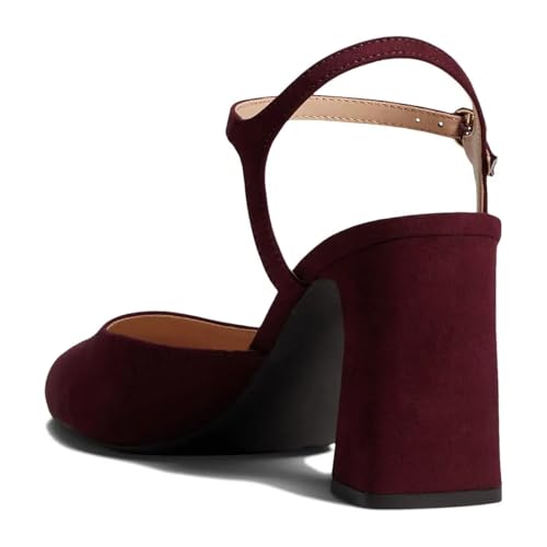 Tang'scuisins Women Stylish Ankle Strap Buckle Pumps Closed Pointed Toe Chunky High Heel Sandals Dressy Party Working Formal Daily Shoes Size 4-16 US3